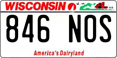 WI license plate 846NOS
