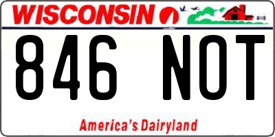 WI license plate 846NOT
