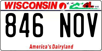 WI license plate 846NOV