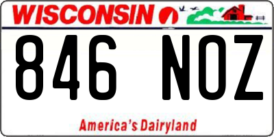 WI license plate 846NOZ
