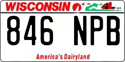 WI license plate 846NPB