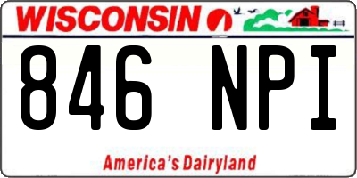 WI license plate 846NPI
