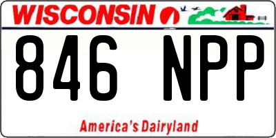 WI license plate 846NPP