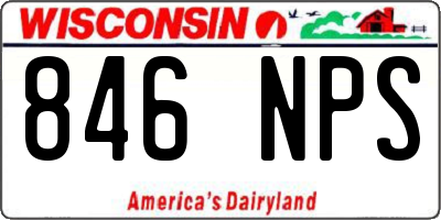 WI license plate 846NPS