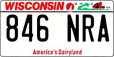 WI license plate 846NRA
