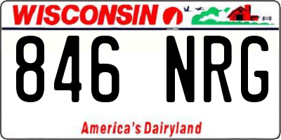 WI license plate 846NRG