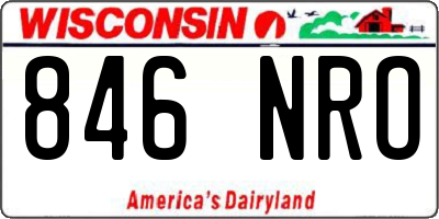 WI license plate 846NRO