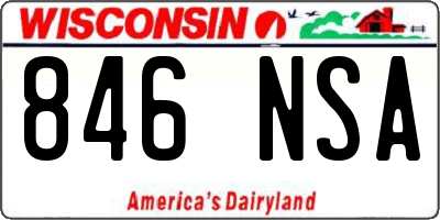 WI license plate 846NSA