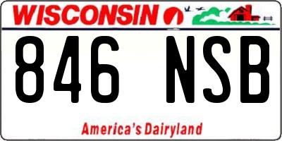 WI license plate 846NSB