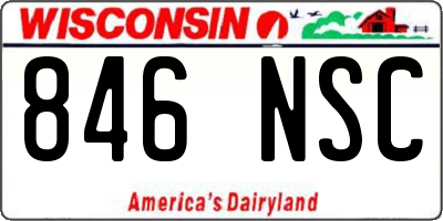 WI license plate 846NSC