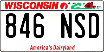 WI license plate 846NSD