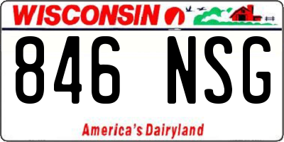 WI license plate 846NSG