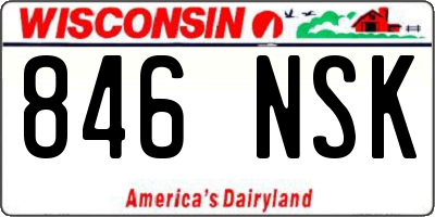 WI license plate 846NSK