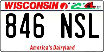 WI license plate 846NSL