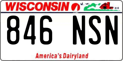 WI license plate 846NSN