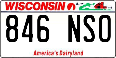 WI license plate 846NSO