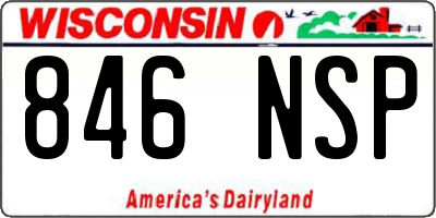WI license plate 846NSP