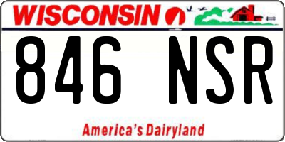 WI license plate 846NSR