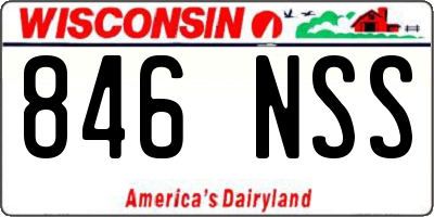 WI license plate 846NSS