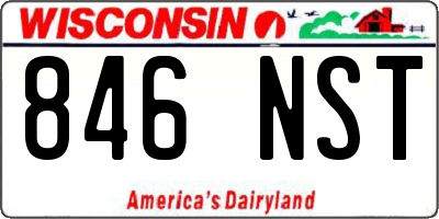WI license plate 846NST