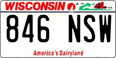 WI license plate 846NSW