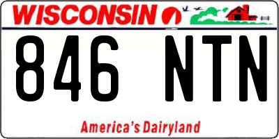 WI license plate 846NTN