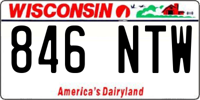 WI license plate 846NTW