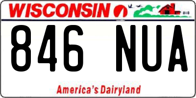 WI license plate 846NUA