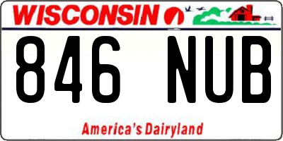 WI license plate 846NUB