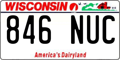 WI license plate 846NUC