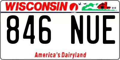 WI license plate 846NUE
