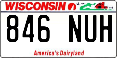 WI license plate 846NUH