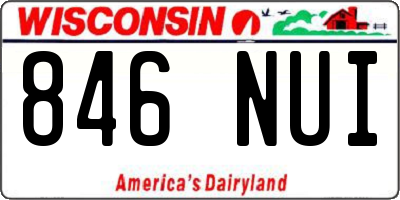 WI license plate 846NUI