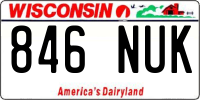 WI license plate 846NUK