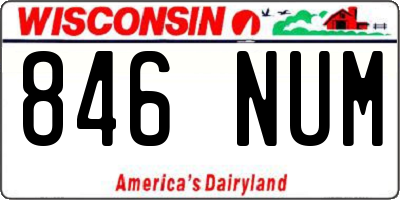 WI license plate 846NUM