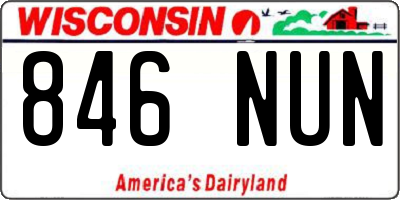 WI license plate 846NUN