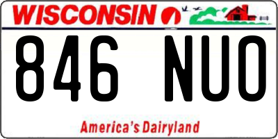 WI license plate 846NUO