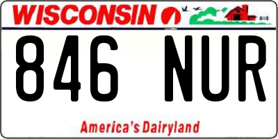 WI license plate 846NUR