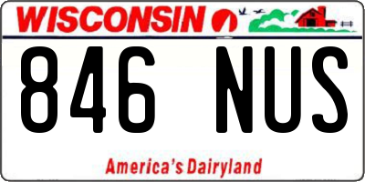 WI license plate 846NUS