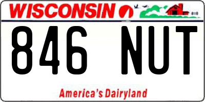 WI license plate 846NUT