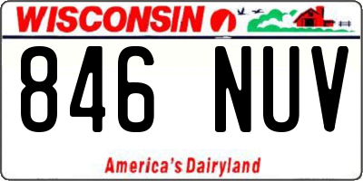WI license plate 846NUV