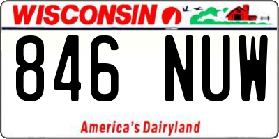 WI license plate 846NUW