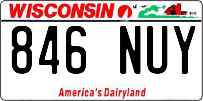 WI license plate 846NUY