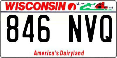 WI license plate 846NVQ