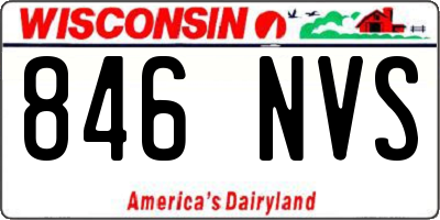 WI license plate 846NVS