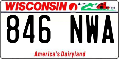 WI license plate 846NWA