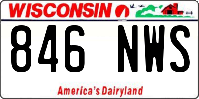 WI license plate 846NWS