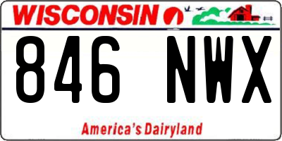 WI license plate 846NWX