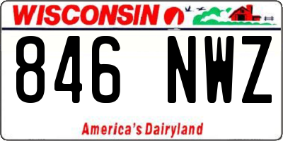 WI license plate 846NWZ