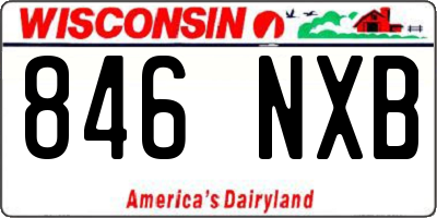WI license plate 846NXB